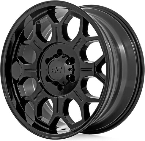 Rough Country 77 Series One-Piece Aluminum Wheel - 20x9, 6x5.5" Bolt Pattern, 0mm Offset, Semi-Gloss Black in Kuwait