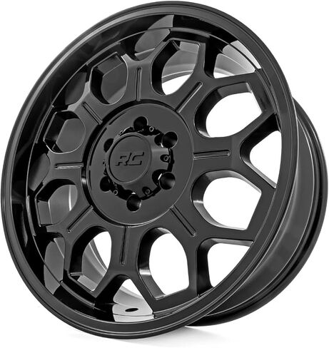 Rough Country 77 Series One-Piece Aluminum Wheel - 20x9, 6x5.5" Bolt Pattern, 0mm Offset, Semi-Gloss Black in Kuwait