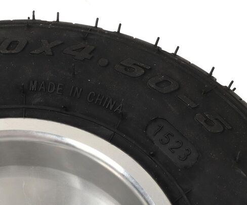 Cryfokt 10x4.505 Go Kart Tire, Rubber Aluminum Wheel with Hub, Explosionproof Antislip, Superior Traction, for ATV UTV Agricultural Vehicle Lawn Mower in Kuwait