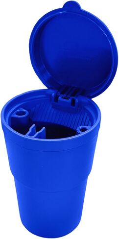 Car Ashtray with Lid, Smokeless Self-Extinguishing Cigarette Ashtrays, Mini Portable Auto Interior Trash Can Organizer, Smell Proof Windproof Ashtray Cup Holder for Cars, Office, Home (Black) in Kuwait