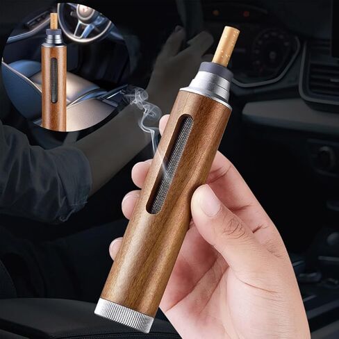 Ashless Cigarette Holder, Suitable for Handheld Ashtrays in Cars, with Stainless Steel Interior,easy To Use (Brown) in Kuwait