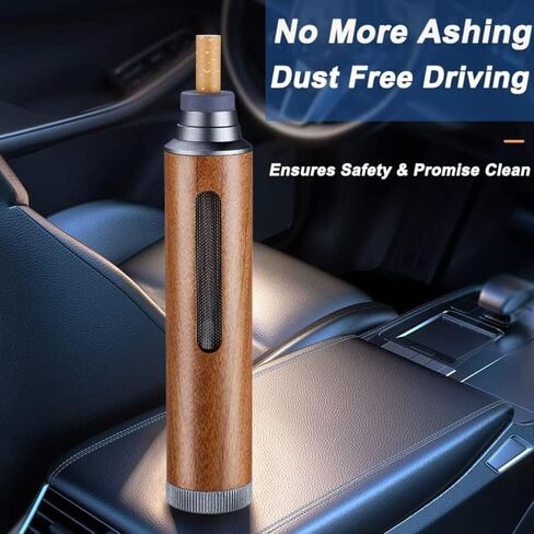 Ashless Cigarette Holder, Suitable for Handheld Ashtrays in Cars, with Stainless Steel Interior,easy To Use (Brown) in Kuwait
