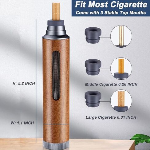 Ashless Cigarette Holder, Suitable for Handheld Ashtrays in Cars, with Stainless Steel Interior,easy To Use (Brown) in Kuwait