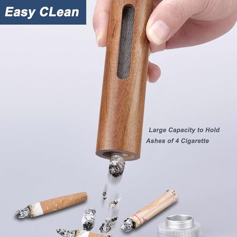 Ashless Cigarette Holder, Suitable for Handheld Ashtrays in Cars, with Stainless Steel Interior,easy To Use (Brown) in Kuwait