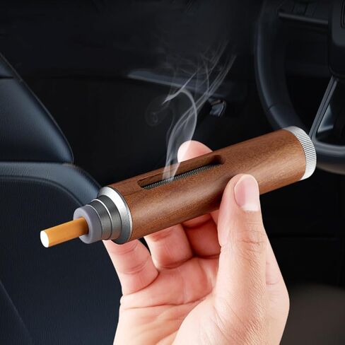 Ashless Cigarette Holder, Suitable for Handheld Ashtrays in Cars, with Stainless Steel Interior,easy To Use (Brown) in Kuwait