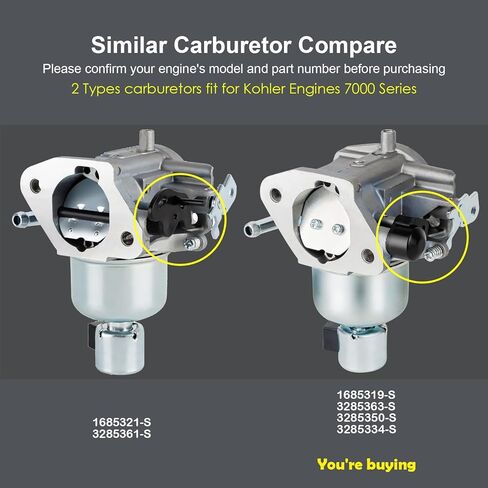Huztl KT725 Carburetor for Kohler 7000 Series Engines fits Specific KT730 KT735 KT740 KT745 22HP 23HP 24HP 25HP 26 HP 1685319-S Carb with Fuel Filter in Kuwait