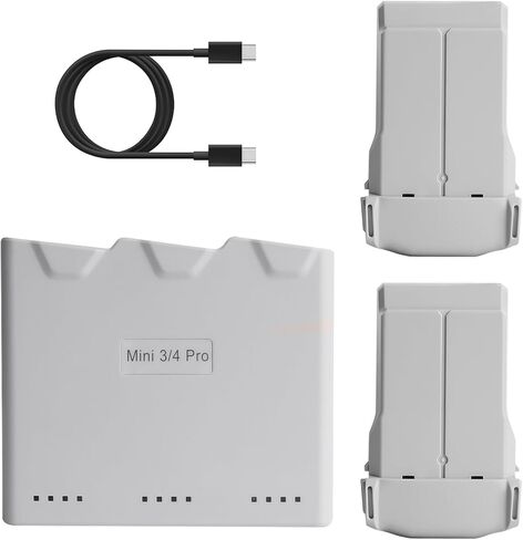 Fly More Kit Plus for DJI Mini 4 Pro/Mini 3 Series, Includes Two 3850mAh Intelligent Flight Batteries Plus and Two-Way Charging Hub, Up to 31 mins of Battery Life in Kuwait