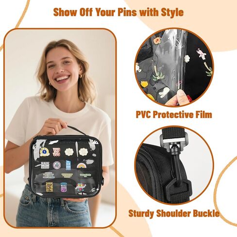 Enamel Pin Display Book,20 Page EVA Hard Shell Pin Trading Book,Pin Display Board with Shoulder Straps,Pin Display Case for Collectors,For Storing Enamel Pins,Sports Pins,Earrings in Saudi Arabia