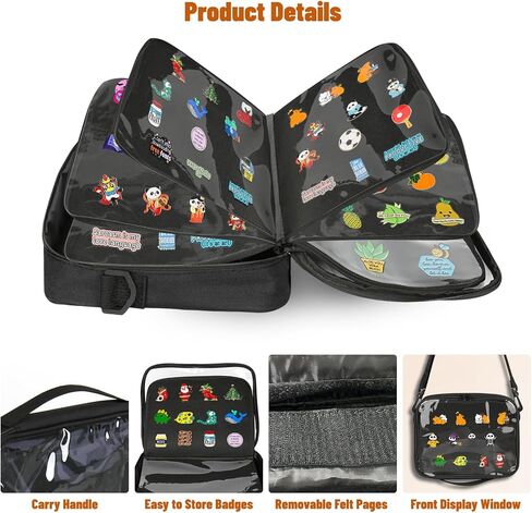 Enamel Pin Display Book,20 Page EVA Hard Shell Pin Trading Book,Pin Display Board with Shoulder Straps,Pin Display Case for Collectors,For Storing Enamel Pins,Sports Pins,Earrings in Saudi Arabia