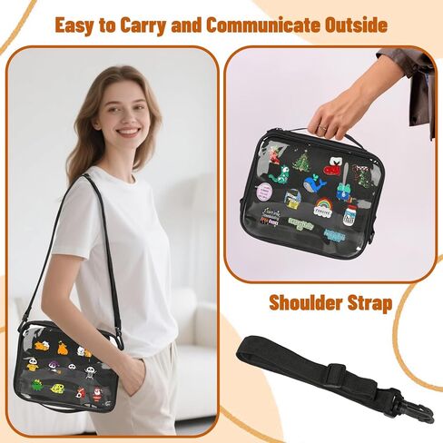 Enamel Pin Display Book,20 Page EVA Hard Shell Pin Trading Book,Pin Display Board with Shoulder Straps,Pin Display Case for Collectors,For Storing Enamel Pins,Sports Pins,Earrings in Saudi Arabia