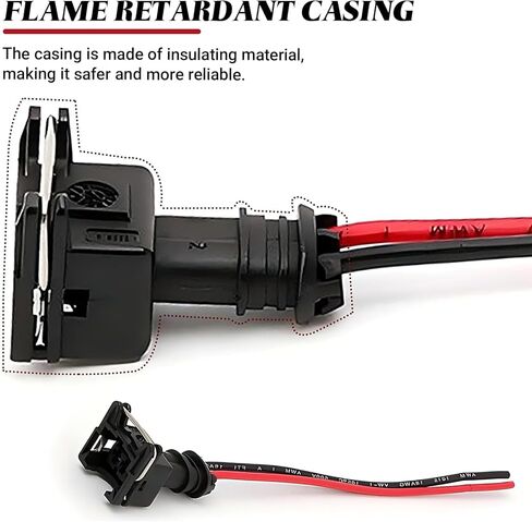 8PCS Automobile Fuel Injector Connector with Extended Pigtail Wiring Harness, Standard Specification Injector Socket, Copper Core Plug, Universal Automotive Plug Wiring Harness in Kuwait