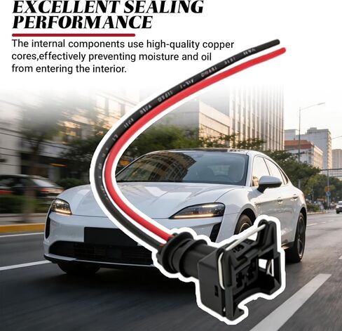 8PCS Automobile Fuel Injector Connector with Extended Pigtail Wiring Harness, Standard Specification Injector Socket, Copper Core Plug, Universal Automotive Plug Wiring Harness in Kuwait