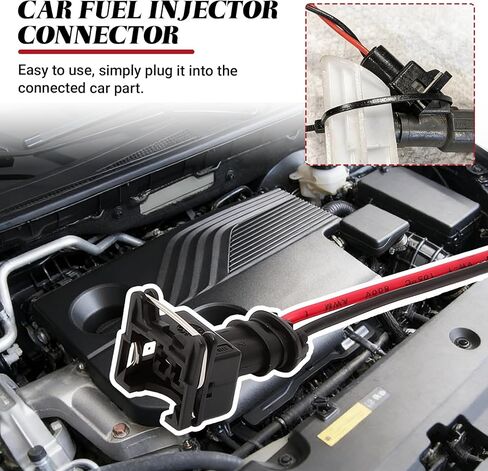8PCS Automobile Fuel Injector Connector with Extended Pigtail Wiring Harness, Standard Specification Injector Socket, Copper Core Plug, Universal Automotive Plug Wiring Harness in Kuwait
