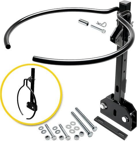 Retractable Bucket Holder, 6-Way-Mount Clamp-On No-Drill, for Toro Exmark Kubota Bobcat Ferris Gravely Snapper Simplicity Land Pride Commercial Zero Turn Lawn Mowers Tractors, fits Standard 5 Gallon in Kuwait