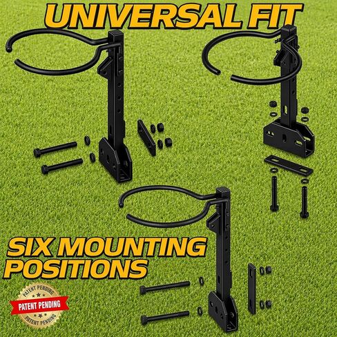 Retractable Bucket Holder, 6-Way-Mount Clamp-On No-Drill, for Toro Exmark Kubota Bobcat Ferris Gravely Snapper Simplicity Land Pride Commercial Zero Turn Lawn Mowers Tractors, fits Standard 5 Gallon in Kuwait