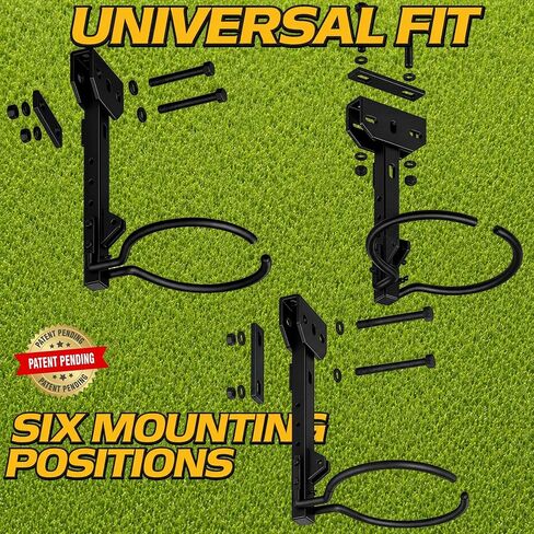 Retractable Bucket Holder, 6-Way-Mount Clamp-On No-Drill, for Toro Exmark Kubota Bobcat Ferris Gravely Snapper Simplicity Land Pride Commercial Zero Turn Lawn Mowers Tractors, fits Standard 5 Gallon in Kuwait