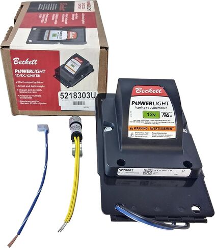 محول الإشعال/الإشعال الإلكتروني الأصلي OEM 12 VDC PowerLight متوافق مع سلسلة Beckett SDC وPro501 لشعلات الزيت 5218303U in Kuwait