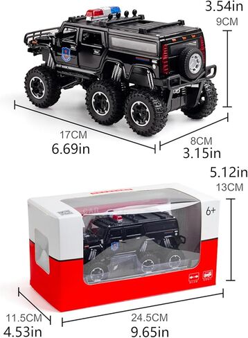 1:32 H2 Sound&Light Pullback Police Pickup Car Model Vehicle for Collection US in Kuwait