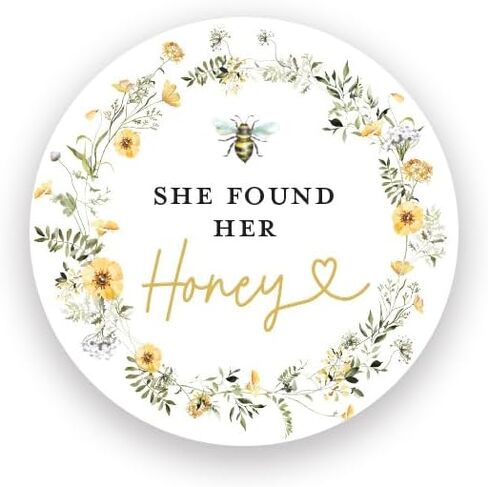 She Found Her Honey Bridal Shower Favor Stickers, 60 Labels in Kuwait