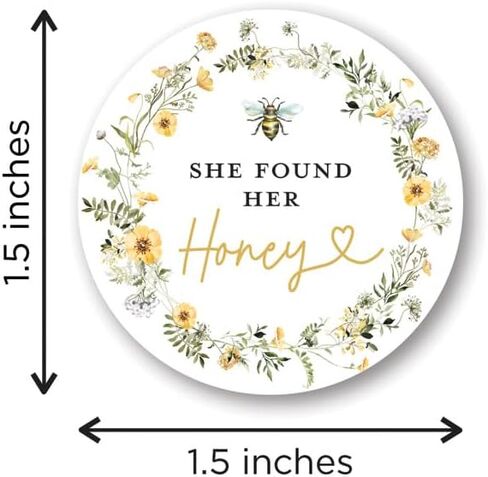 She Found Her Honey Bridal Shower Favor Stickers, 60 Labels in Kuwait