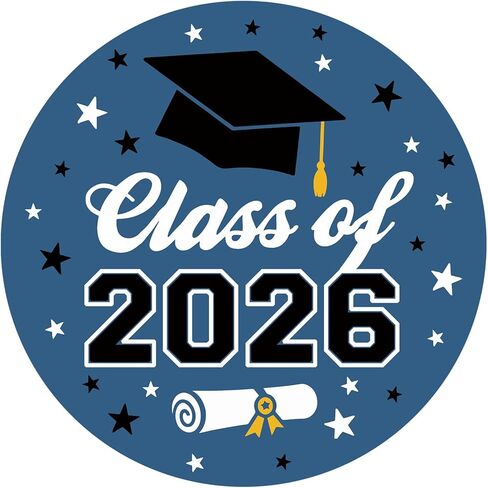 120 x Class of 2026 Stickers, Graduation Labels, Graduating Class of 2026 Envelope Seals, Graduate Stickers, Congratulations Congrats Tag, Senior Class Grad, 1.6inch (Blue) in Saudi Arabia