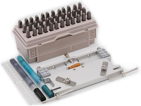 Tonosho Letter & Number Metal Stamping System with Alignment Tool & Anvil Block, A–Z & 0–9, HRC 62 in Saudi Arabia