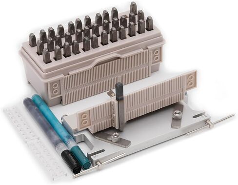 Tonosho Letter & Number Metal Stamping System with Alignment Tool & Anvil Block, A–Z & 0–9, HRC 62 in Saudi Arabia