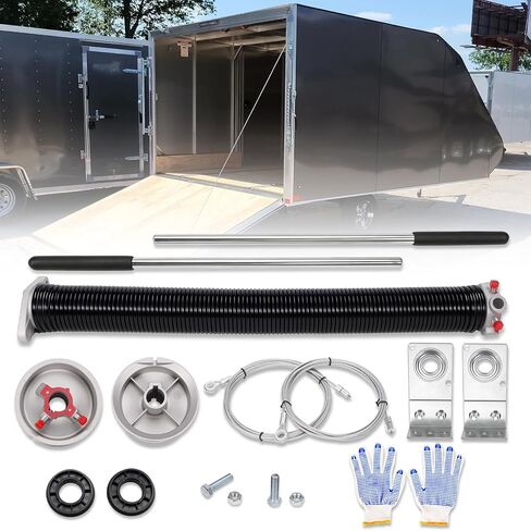 TSAP780 Ramp Door Spring Kit with Winding Bars for 7' Wide Cargo Trailer - 80 lb Torsion Spring Repair Assembly Replacement Rear Ramp Door Assist System for Cargo Enclosed Trailers in Kuwait