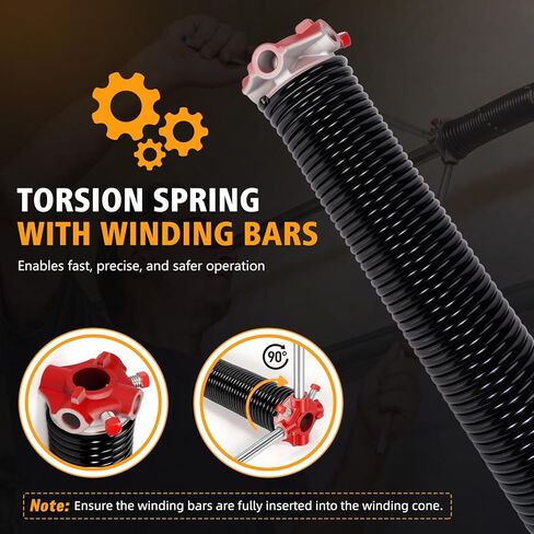 TSAP780 Ramp Door Spring Kit with Winding Bars for 7' Wide Cargo Trailer - 80 lb Torsion Spring Repair Assembly Replacement Rear Ramp Door Assist System for Cargo Enclosed Trailers in Kuwait