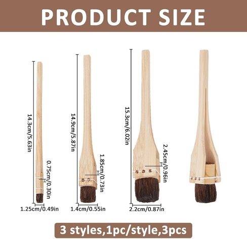 SUPERFINDINGS 3Pcs Flat Paint Brush Watercolor Paint Brush with Wooden Handle 12.5/14/22/mm Wide Paint Brush with Paddle Handle Chalk Paint Brushes for Watercolor Acrylic Latex Wall Touch Up Oil Stain in Kuwait