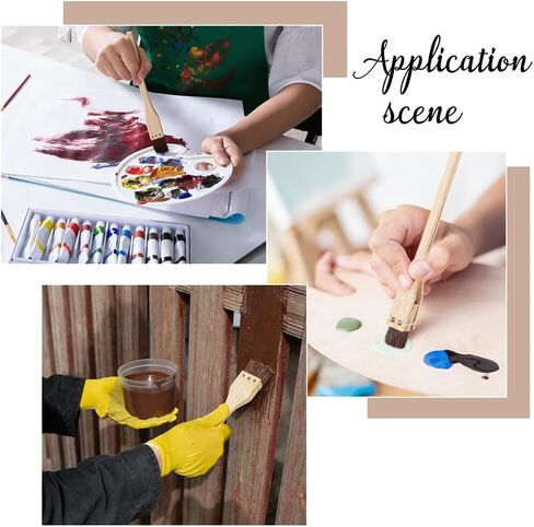SUPERFINDINGS 3Pcs Flat Paint Brush Watercolor Paint Brush with Wooden Handle 12.5/14/22/mm Wide Paint Brush with Paddle Handle Chalk Paint Brushes for Watercolor Acrylic Latex Wall Touch Up Oil Stain in Kuwait