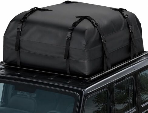 SR1 Performance USA Waterproof Rooftop Cargo Bag – Car Roof Carrier for Cars/SUVs with/Without Rack, Includes Non-Slip Mat, Heavy-Duty Straps, Lock for Secure Travel Storage (20 Cubic Feet, No Logo) in Saudi Arabia