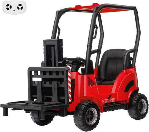 12V Ride-On Forklift for Kids, Electric Construction Car with Remote Control, Liftable Fork and Pallet, 2 Speeds, Music, USB, MP3, and Low-Power Alarm in Kuwait