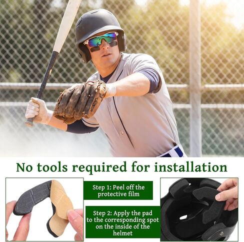 Softball Helmet Padding Inserts, 0.79 Inch Thickened Batting Helmet Padding, Replacement Pads for Baseball Softball Catchers Helmets, Comfortable Foam Material in Kuwait