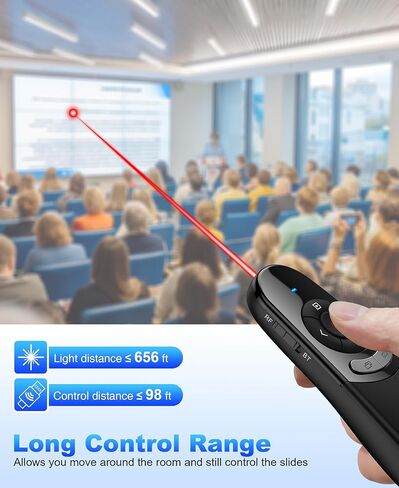 Presentation Clicker Compatible with Bluetooth 5.1 & RF 2.4GHz Dual Modes Long Range Wireless Presenter Clicker Remote Powerpoint Clicker Slide Clicker for Office Classroom Teacher Powered by AAA in Kuwait