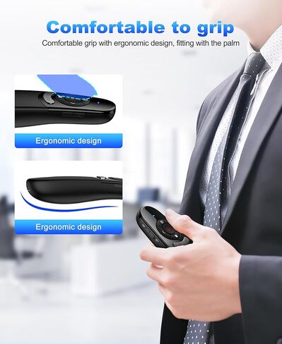 Presentation Clicker Compatible with Bluetooth 5.1 & RF 2.4GHz Dual Modes Long Range Wireless Presenter Clicker Remote Powerpoint Clicker Slide Clicker for Office Classroom Teacher Powered by AAA in Kuwait