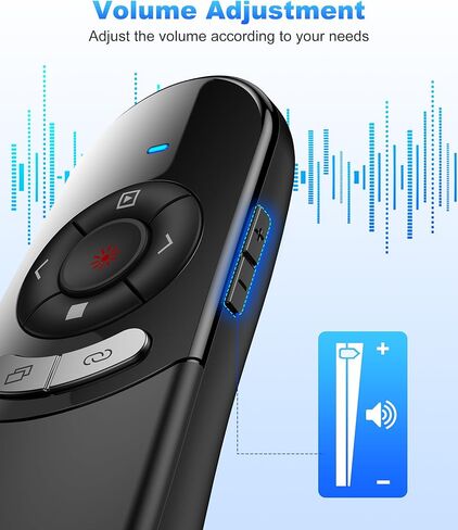 Presentation Clicker Compatible with Bluetooth 5.1 & RF 2.4GHz Dual Modes Long Range Wireless Presenter Clicker Remote Powerpoint Clicker Slide Clicker for Office Classroom Teacher Powered by AAA in Kuwait
