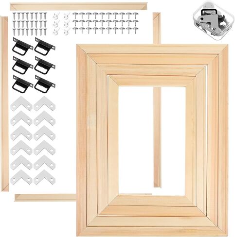 Yuanan 8 Sets Wood DIY Canvas Stretcher Bars, 4 Sizes Canvas Frame Easy to Assemble Sturdy Stretchers Frame for Arts, Oil Paintings, Paint by Numbers,Posters-7.87/9.84/11.8/13.77/15.7inch in Kuwait