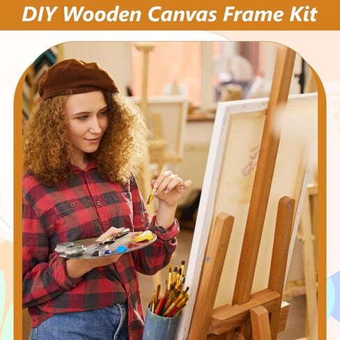 Yuanan 8 Sets Wood DIY Canvas Stretcher Bars, 4 Sizes Canvas Frame Easy to Assemble Sturdy Stretchers Frame for Arts, Oil Paintings, Paint by Numbers,Posters-7.87/9.84/11.8/13.77/15.7inch in Kuwait