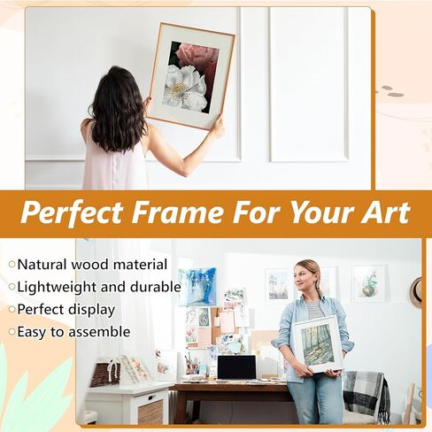 Yuanan 8 Sets Wood DIY Canvas Stretcher Bars, 4 Sizes Canvas Frame Easy to Assemble Sturdy Stretchers Frame for Arts, Oil Paintings, Paint by Numbers,Posters-7.87/9.84/11.8/13.77/15.7inch in Kuwait