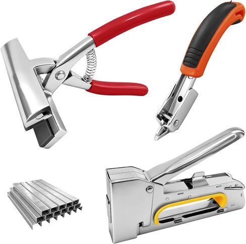 1 Set Canvas Stretching Pliers, Made of Sturdy Stainless Steel for Oil Painting Applications, Equipped with 1 Pcs Nail Puller and 1 Pcs Manual Stapler with 2000 Staples in Kuwait