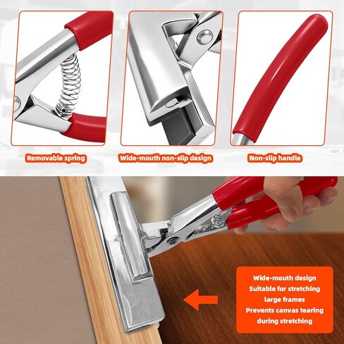 1 Set Canvas Stretching Pliers, Made of Sturdy Stainless Steel for Oil Painting Applications, Equipped with 1 Pcs Nail Puller and 1 Pcs Manual Stapler with 2000 Staples in Kuwait