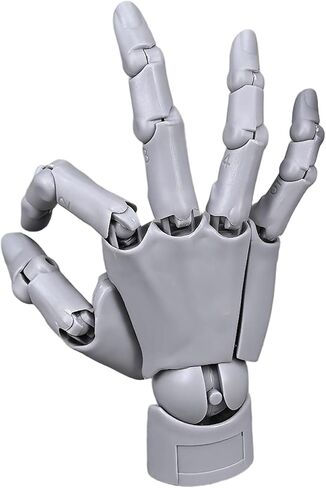 Articulated Hand Flexible Hand Model with Moveable Joint & Base DIY Friendly PVC Model for Drawing, Painting, Sketching, Grey Mannequin in Kuwait