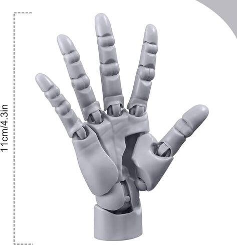 Articulated Hand Flexible Hand Model with Moveable Joint & Base DIY Friendly PVC Model for Drawing, Painting, Sketching, Grey Mannequin in Kuwait
