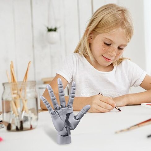 Articulated Hand Flexible Hand Model with Moveable Joint & Base DIY Friendly PVC Model for Drawing, Painting, Sketching, Grey Mannequin in Kuwait