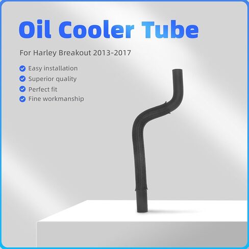 Motorcycle Oil Drain Hose Line, Oil Cooler Tube Black Rubber Tubing For Harley Breakout FXSB '13-'17 Cross Bones FLSTSB '08-'11 Fxcwc, 8.3'' Length, with Installation Clips in Kuwait
