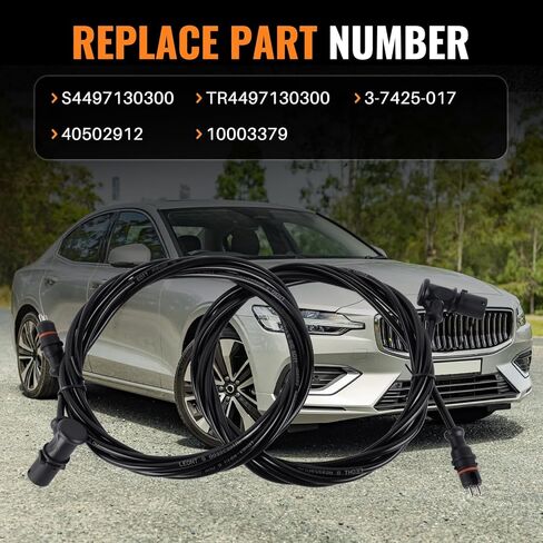2Pcs S4497130300 Black 10 FT Truck ABS Sensor Extension Cable Compatible with Volvo Wabco S449, Hyundai, Great Dane, Utility Trailer, Trucks and Semi Trucks in Kuwait
