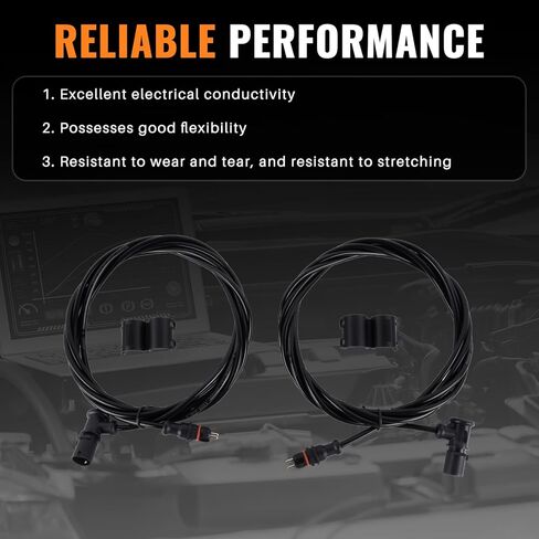 2Pcs S4497130300 Black 10 FT Truck ABS Sensor Extension Cable Compatible with Volvo Wabco S449, Hyundai, Great Dane, Utility Trailer, Trucks and Semi Trucks in Kuwait