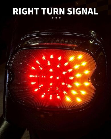 LX-LIGHT Smoked LED Tail Light with Turn Signal Brake Light Compatible with Dyna Sportster 883 1200 Road King Electra Glides Tour Glides Road Glides Nightster Street Bob,EMC Bulit-in in Kuwait