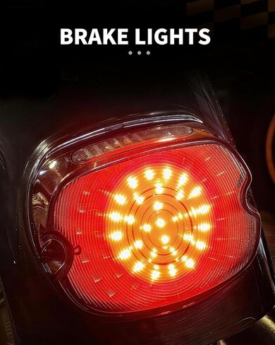 LX-LIGHT Smoked LED Tail Light with Turn Signal Brake Light Compatible with Dyna Sportster 883 1200 Road King Electra Glides Tour Glides Road Glides Nightster Street Bob,EMC Bulit-in in Kuwait